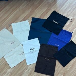 Assortment of Designer Dust Bags Collection